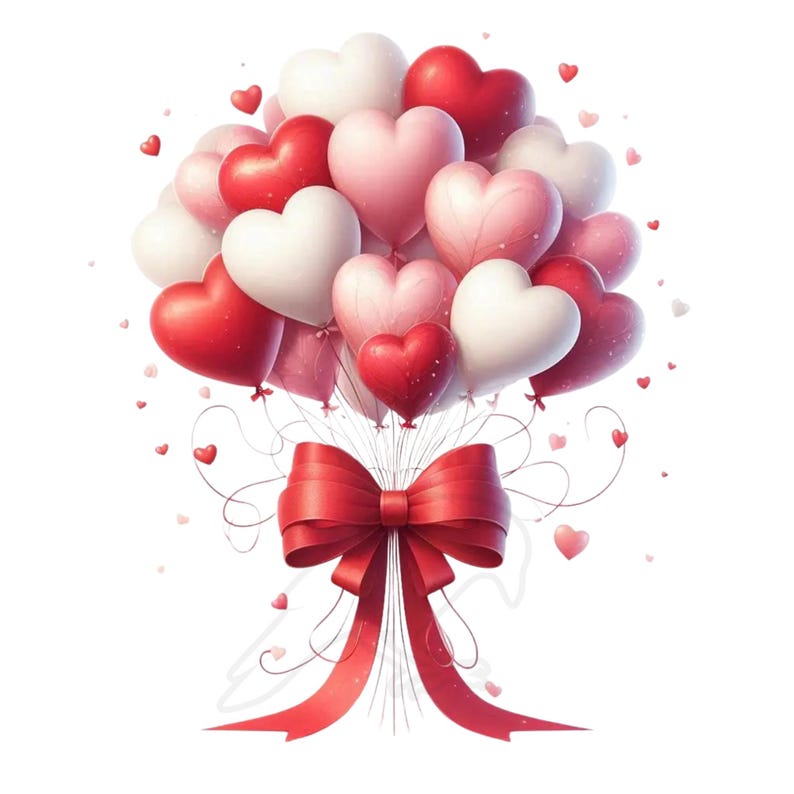 Watercolor Valentine Heart Balloons PNG Clipart (digital Download) Set ...