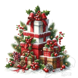 Christmas Clipart PNG: Holiday Gifts Designs (set of 12) Transparent ...