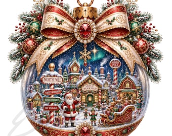 Christmas Ornaments PNG Bundle: Festive Designs  Set of 18 Transparent Background