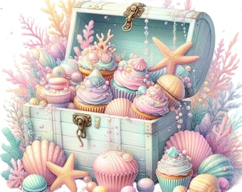 Zeemeermin clipart - Under the Sea - png - direct downloaden - kinderen clipart - transparante achtergronden set van 11