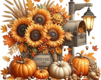 Autumn Clipart Set, Fall PNG Images, Commercial Use