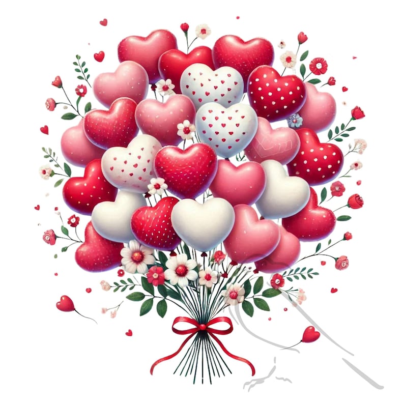 Watercolor Valentine Heart Balloons PNG Clipart (digital Download) - Etsy