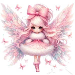 Fee Clipart, Clipart Coquette - Pastell Fee Bilder, 25 PNG Dateien transparenten Hintergrund