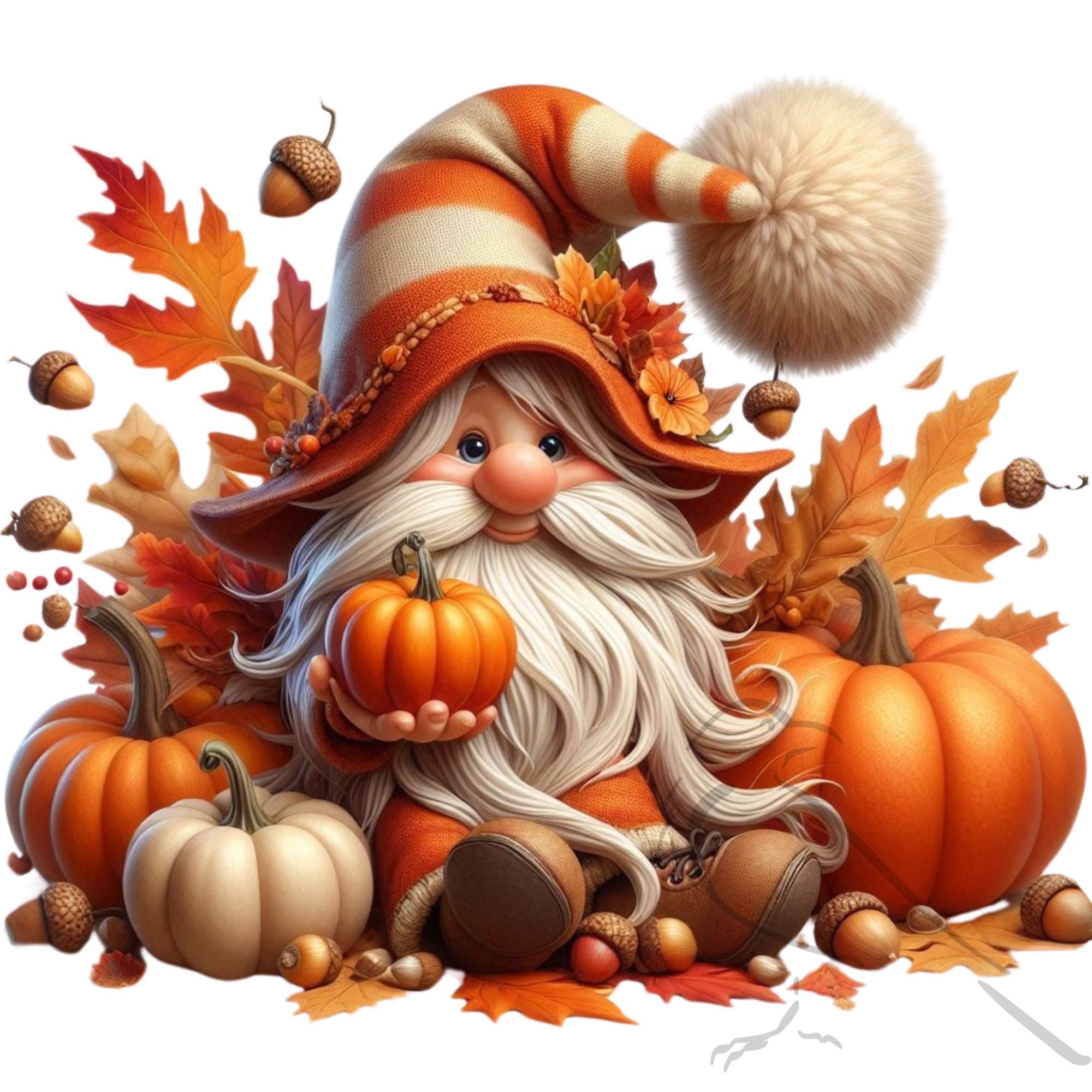 Autumn Gnome Clipart: 26 Fall PNG Images (commercial Use OKAY - Etsy