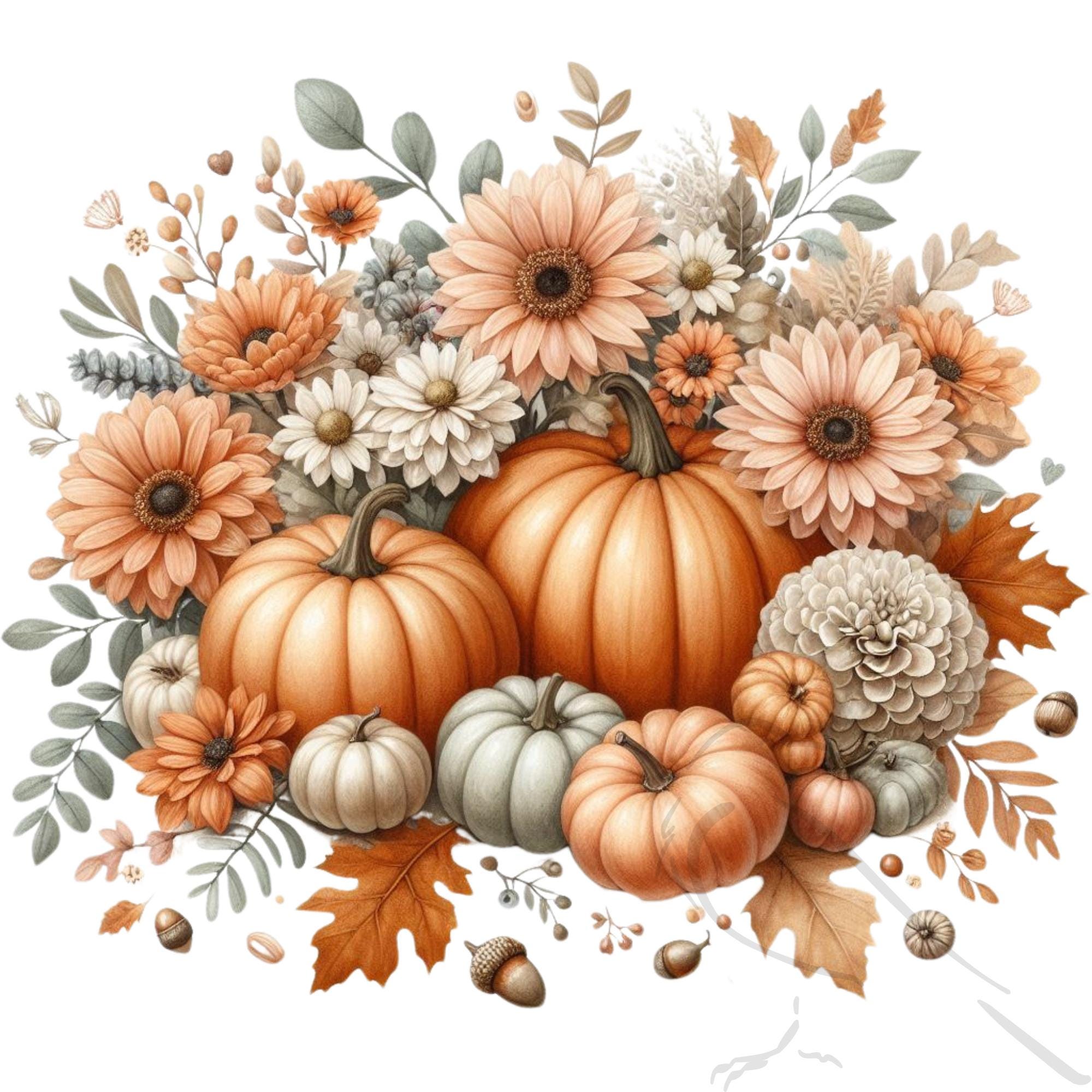 Autumn Pumpkin Clipart Set, Fall PNG Images (digital Download) - Etsy