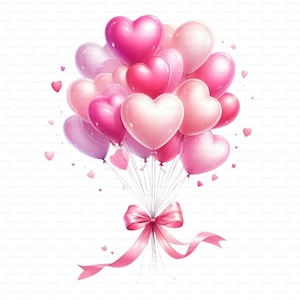 Watercolor Valentine Heart Balloons PNG Clipart (digital Download) Set ...