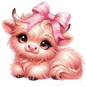 Highland Cow PNG,  Clipart bundle, , Cute  Cow, Commercial Use, set of 43 Transparent