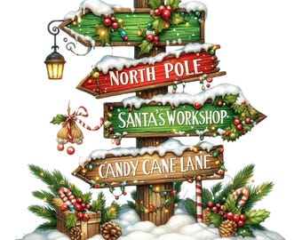 Christmas Clipart Bundle - North Pole 8 PNG Transparent Images for Holiday Designs and Projects