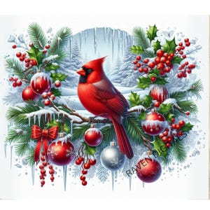 Cardinal de Noël, clipart vacances, clipart Noël, lot de 20 avec arrière-plan