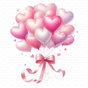 Watercolor Valentine Heart Balloons PNG Clipart (digital Download) Set ...