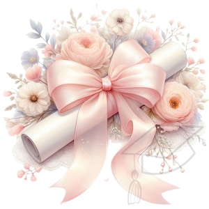 grad Clipart, Aquarell Graduierung Clipart, Floral Grad PNG-Set von 15 transparent