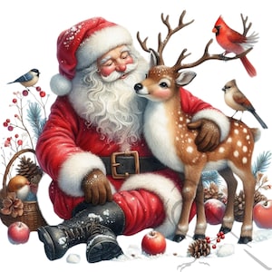 Santa Clipart Sammlung - Weihnachts-Clipart, fügen Sie einen Hauch von Magie zu Ihrem Handwerk Set von 15