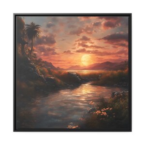 Limited Framed Canvas Print: Zen Sunset