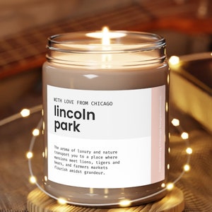 Lincoln Park Candle Chicago Neighborhoods Spa Candle Funny Candle Chicago Gifts Lincoln Park Chicago Housewarming Gift Home Decor