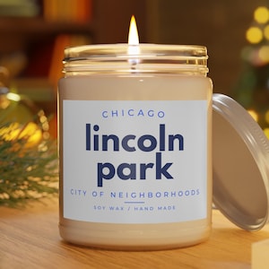 Chicago Candle Chicago Lincoln Park Neighborhood Moving to Chicago Hostess Gift Housewarming Lincoln Park Candle Urban Decor Chicago Gifts