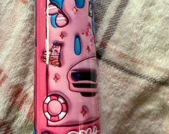 Pink Horror Movie Tumbler – Ghostface, Freddy, Michael Myers