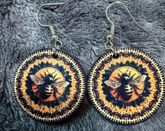 Queen Bee Circle Earrings | Lightweight Stainless Steel Hooks