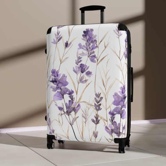 Lavender Print Suitcase