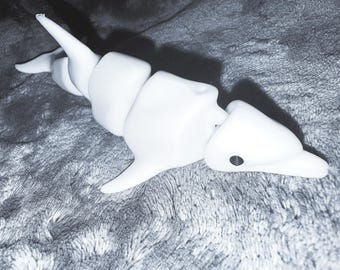 Articulated White Dolphin Fidget Toy