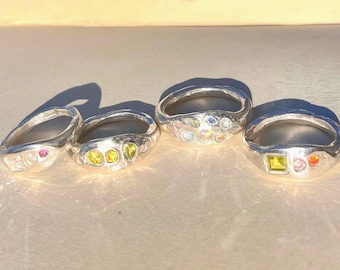 Silverringar med personlig födelsesten!