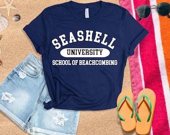 Camisetas universitarias de conchas marinas, camisetas para amantes de las conchas marinas, regalo para amantes de las conchas marinas, regalo para conchas marinas, regalo para recolectores de playa