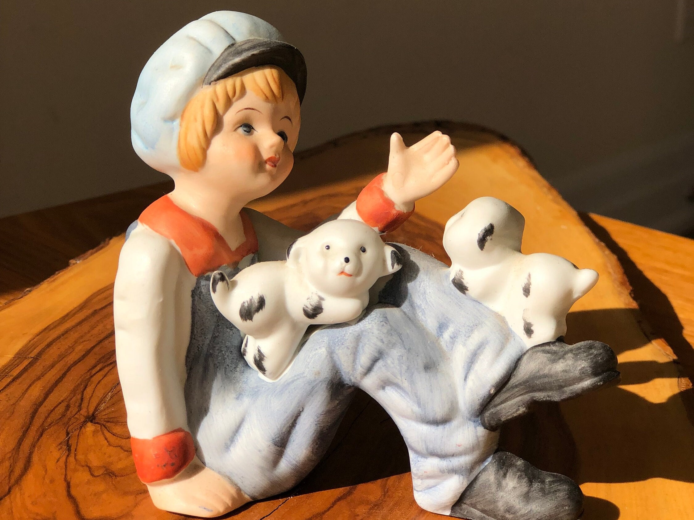 Vintage Capodimonte Dog and Boy Figurine - Etsy