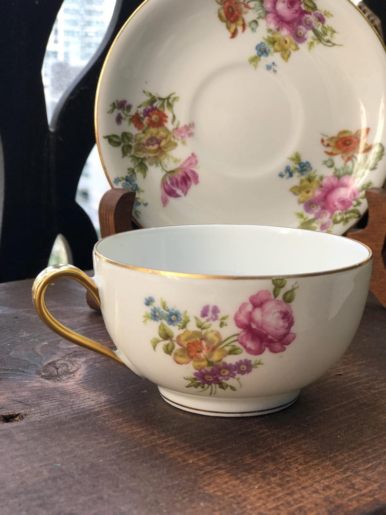 Vintage Limoges Fine Bone China Elite Works Tea Cup and Saucer. Made in ...