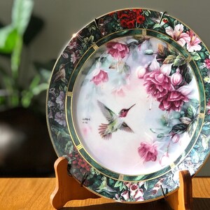 Vintage Decorative Porcelain The Hummingbird  by Lena Liu Plate. W.S.George 1992.