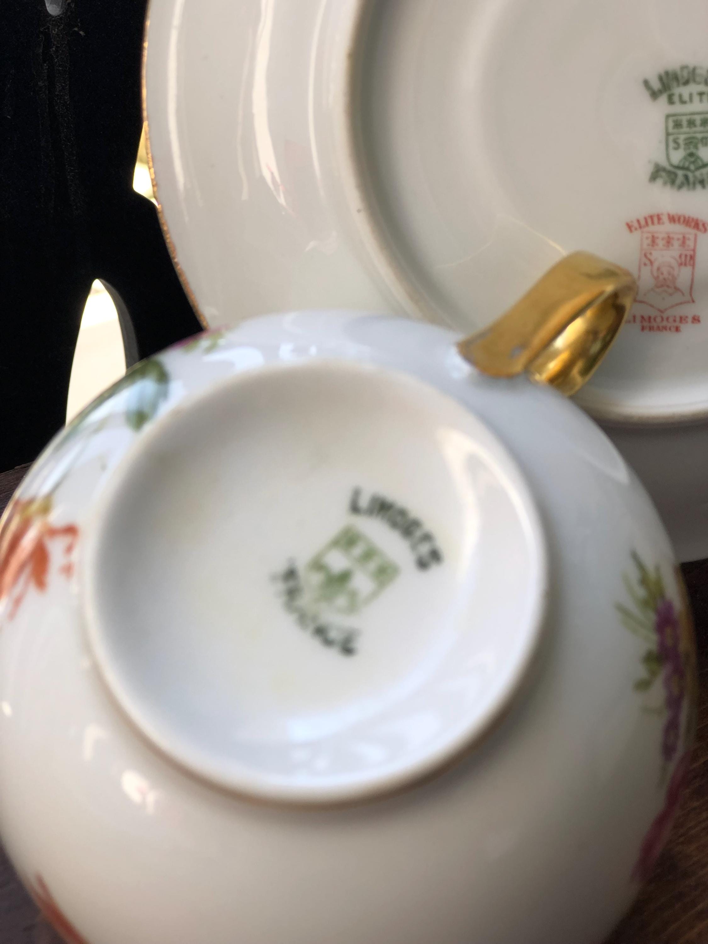 Vintage Limoges Fine Bone China Elite Works Tea Cup and Saucer. Made in ...