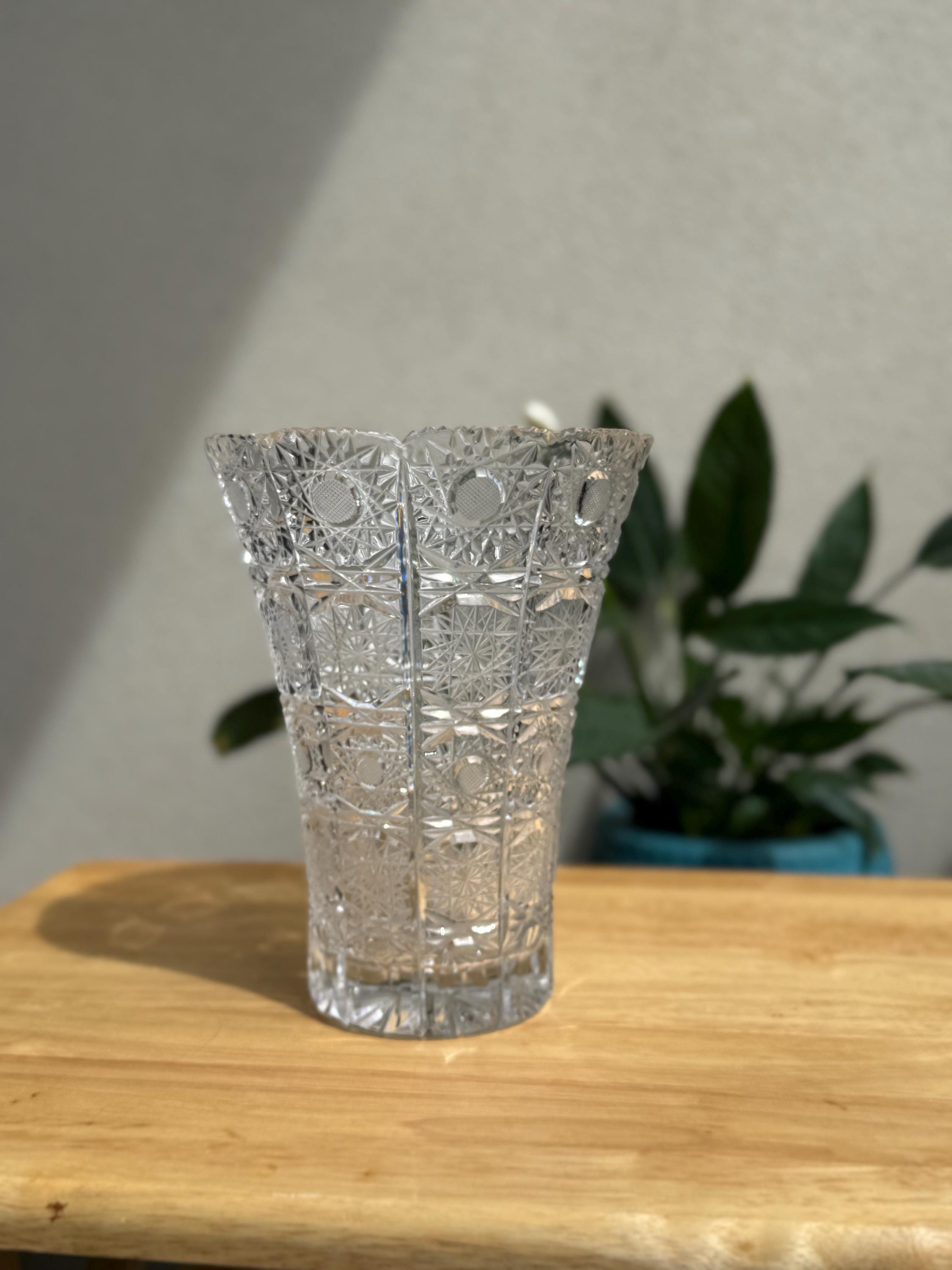 Czech bohemian crystal vase - Etsy 日本