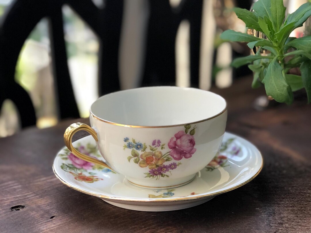 Vintage Limoges Fine Bone China Elite Works Tea Cup and Saucer. Made in ...