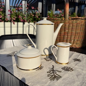 Juego de café vintage BELFOR Boho China: Sabina JOS 09 con detalles dorados