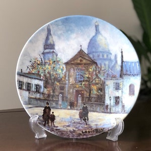 Vintage porseleinen bord Limoges: Saint Pierre Lez Douze Montmartre, Parijs