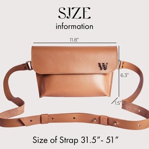 Women Waist Bag, 21st Birthday Gift, Convertible Fanny Pack, Leather Belt Bag, Genuine Leather Hip Pouch, Crossbody Bag, Shoulder Purse Bag image 6