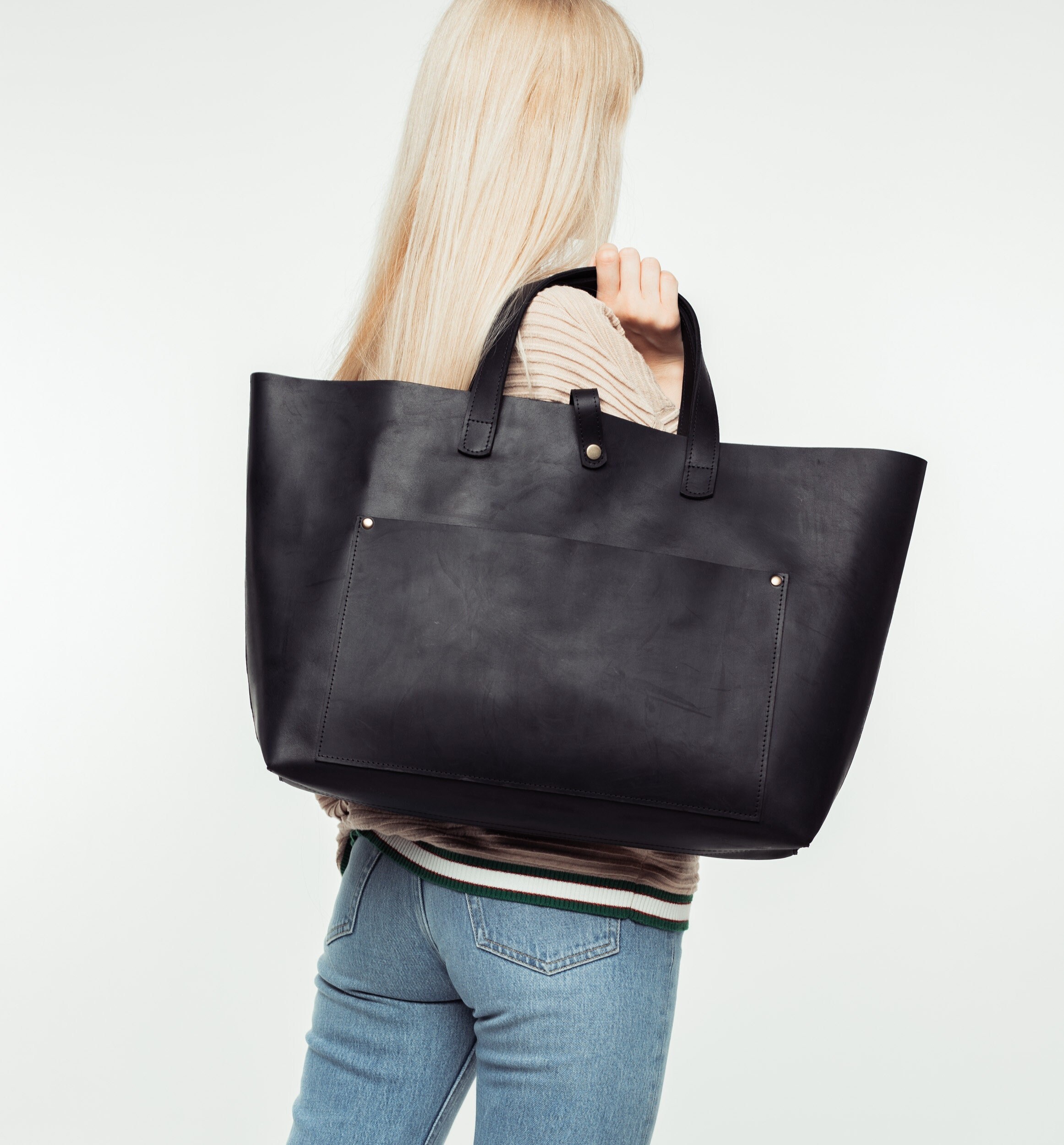 Black slouchy tote clearance