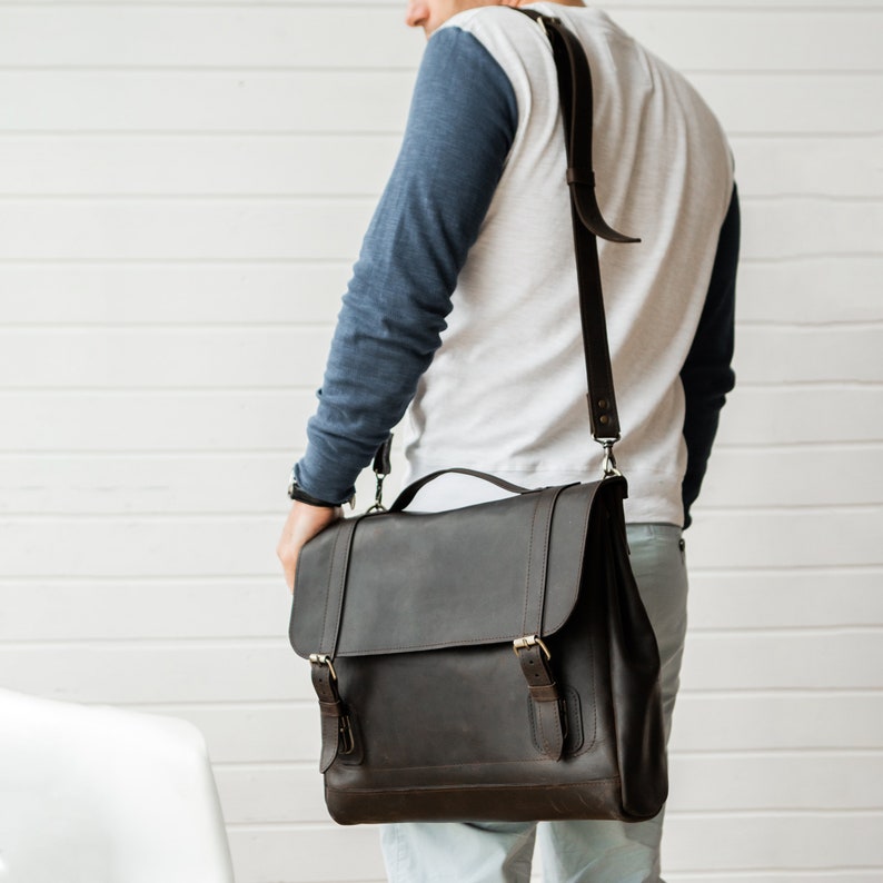 Leather Briefcase Men Personalized Gifts for Him Men's Etsy