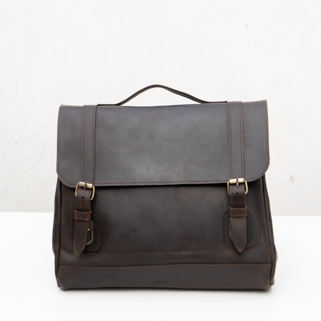 Leather Briefcase, Brown Leather Briefcase, Men Leather Briefcase