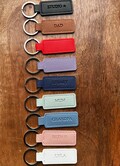 Personalized Vegan Leather Keychain: Engraved Keyring, Custom Date, Name or Initial Tag product logo