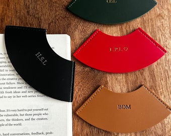 Personalised Vegan Leather Bookmark, Page Corner Bookmark, Book Lovers, Birthday Gift, Anniversary Gift, Reading Gift, Initials, Name, Date