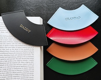 Personalized Vegan Leather Corner Bookmark: Reading Gift