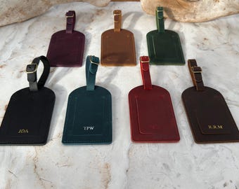 Personalized Leather Luggage Tag: Crazy Horse Leather, Travel Gift