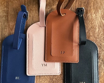 Personalised Leather Luggage Tag, Vegan Leather, Travel Gift, Couples Gift, Honeymoon Gift, Gap Year Gift, Graduation Gift, Birthday Gift