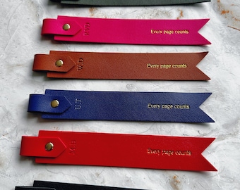 Personalized Vegan Leather Bookmark: Initials, Book Lover Gift