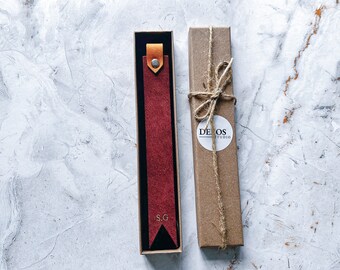 Personalized Leather Bookmark, Christmas, Birthday, Wedding Anniversary Gift, Italian Leather
