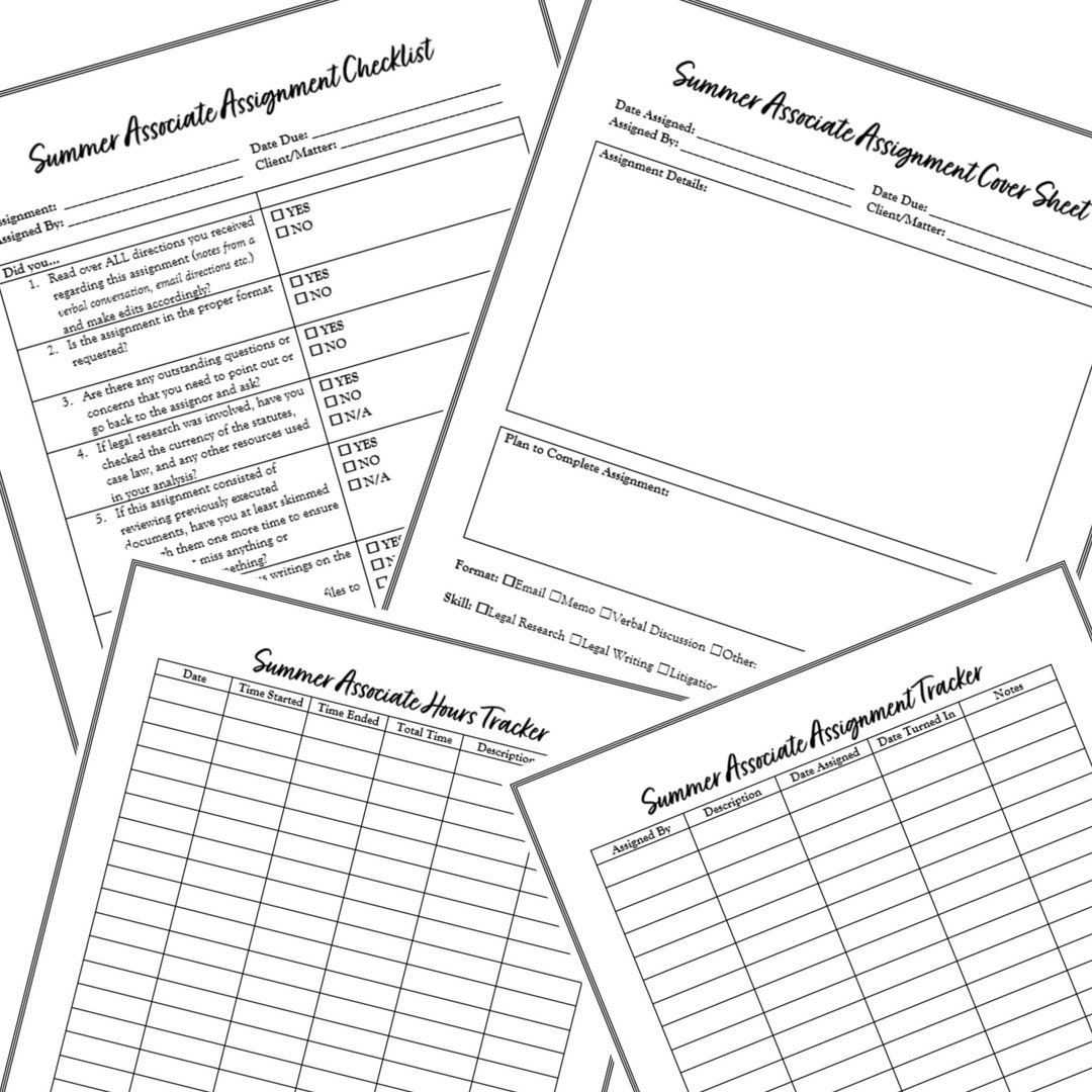Summer Associate Writing Sample Example Summer Associate / Law Intern Success Bundle! Template Forms for Law ...