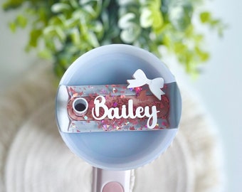 Bow Personalized Tumbler Name Tag Custom Cup Name Plate for Her Gift for Mom Name Plate Girly Tumbler Lid Accessory Coquette Tumbler Tag