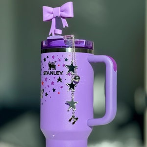 Olivia Purple Star Silver Mirror Tumbler Name Plate for