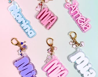 Kids Backpack Name Tag Charms Personalized Sport Bag Name Plate Charms Custom Bog Bag Nameplate Charm Tag Sport Team Bag Keychain Name