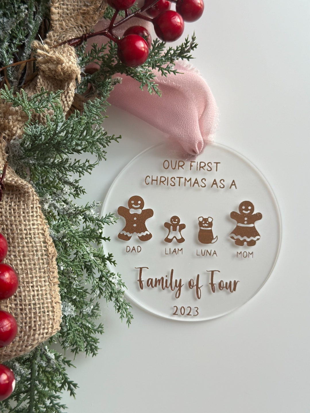 Family Of 4 Christmas Ornament 