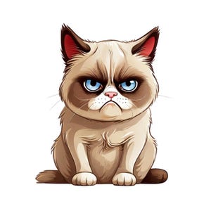 Grumpy Cat PNG Bundle - 12 High-resolution 300 DPI Transparent ...